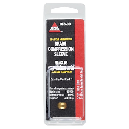 Ags Brass Compression Sleeve, 5/16 Tube, 1/card CFS-3C